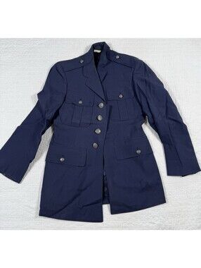 Vintage US Air Force Service Dress Coat 34S Blue Military Uniform Jacket 1970s